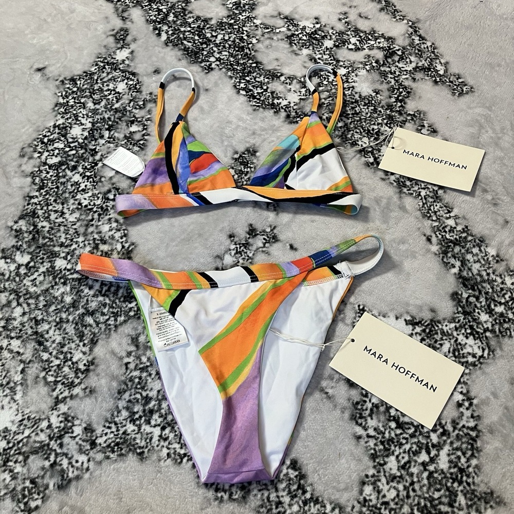Mara Hoffman Swimsuit Womens Size XS Alegasia Print Astrid Triangle Bikini